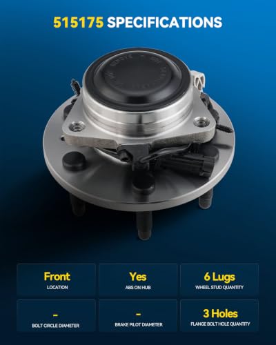 Image of PHILTOP 515175 RWD Front Wheel Bearing Hub Assembly for Silverado 1500