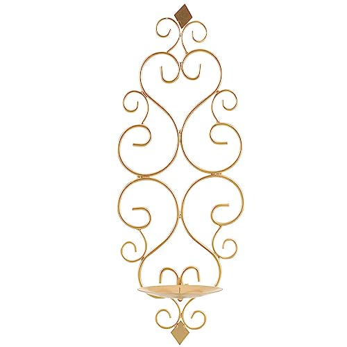iplusmile Candlestick Wall Mount Candle Holders Hurricane Wall Sconce Candle Holder Wall Decor Hanging Candle Sconce Glass Candle Sconce Glass Serving Tray Wall Candle Holder Foldable Iron