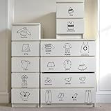 sacinora Dresser Clothing Labels Wall Stickers, Clothes Drawer Organizing Wardrobe Wall Decals Removable Vinyl Peel and Stick Closet Kid Bedroom Nursery Art Home Decorations