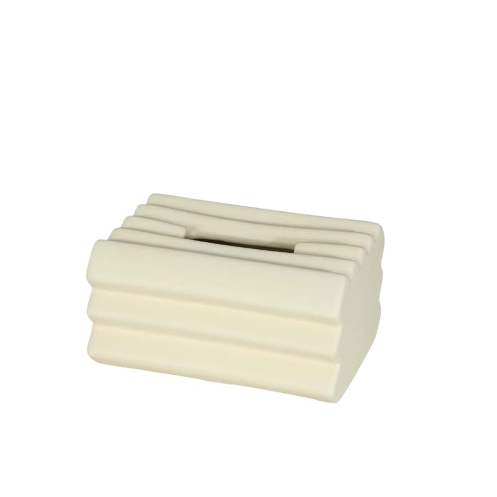 Tissue Case Modern Ceramic Tissue Box Creative Living Room Dining Table Napkin Facial Dispenser Ornaments Tissue Dispenser(Beige)