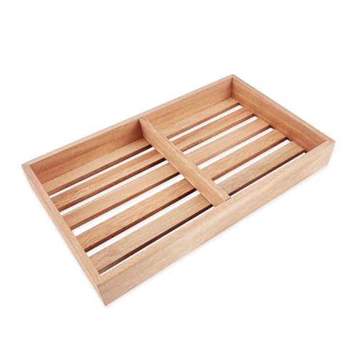 Spanish Cedar Cigar Tray with Two Adjustable Dividers Suitable for Large Tower and Display Humidors (11.8 7 1.57)