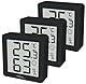 techno line 3er Set WS9425 schwarz, Thermometer, Hygrometer, extra klein, Magnethalterung, 3 x WS9425 in einer Verpackung