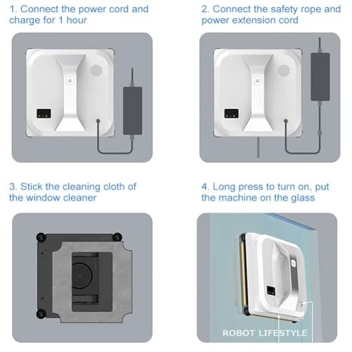 Automatic Window Cleaner Robot, Intelligent Window Glass Cleaning Robot, Magnetic Robotic Vacuums Cleaner, App/Remote Control & 3000Pa Strong Suction, No Noise, for Outdoor/Indoor, Tiles, Bathrooms - Image 5