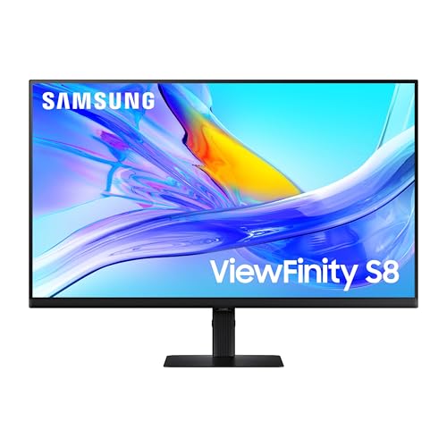 Samsung 32” ViewFinity S8 (S80UD) 4K UHD IPS HDR10 High Resolution Monitor, USB-C, Built-in Speakers, Ergonomic Stand, Built-in KVM Switch, Intelligent Eye Care, LS32D808UBNXGO, 2025