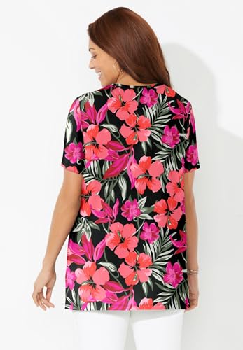 Catherines Women's Plus Size Easy Fit Short Sleeve V-Neck Tunic2