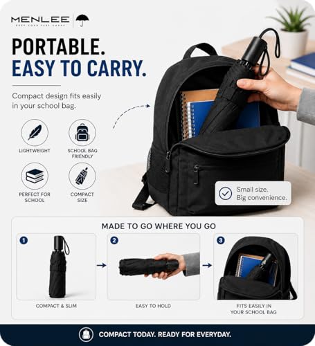 Image of 3 Fold Effortless Open & Close Umbrella for Rain & Sun Protection | SPF100++ UV Protection | Portable Foldable Umbrella for Travel | 43 Inch Wide Canopy, Windproof Auto Open Close Umbrellas