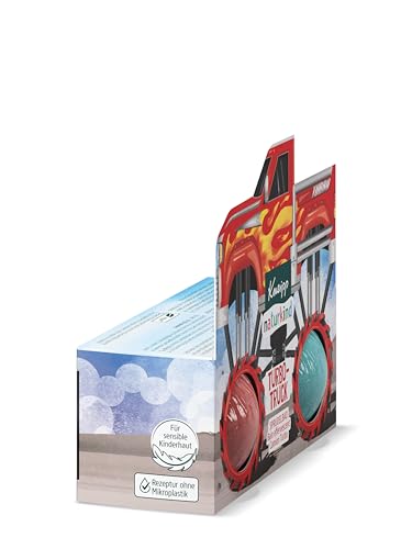 Kneipp naturkind Turbo-Truck Sprudelbad - Badebombe mit Johannisbeerduft - Actiongeladener Badespass für Kinder ab 3 Jahren - 100g