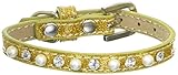 Mirage Pet Products Pearl and Jewel Ice Cream Collar, 10-Inch, Gold