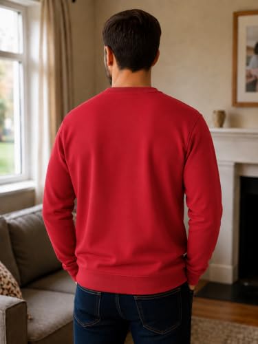 Image of Mack Jonney Men's Printed Fleece Sweatshirt|Full Sleeve Round Neck Winter Sweatshirt for Casual Wear|Travel|Gym & Everyday Style-mj-403