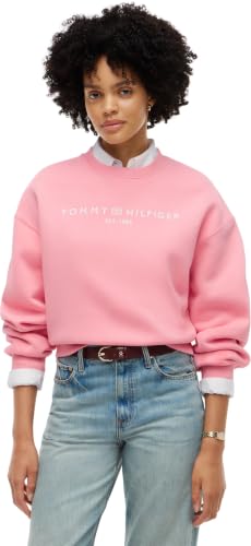 Tommy Hilfiger Damen Corp Logo Mdrn Swtsrt Ww0ww47831 Pullover Sweatshirt, Nelke Pink, S – Ansicht 1
