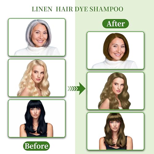 hair dye shampoo 3 in 1 for gray hair coverage herbal ingredients natural shampoo hair dye for women amp menammonia-free 520mllinen