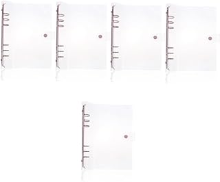 TEHAUX 5 Peças Livro De Contas Pvc 6 Fichário Diário Planejador De Orçamento Organizador Bloco De Notas Capa Transparente Protetor De Bloco De Notas Mini Bloco De Notas Clipe De Anel