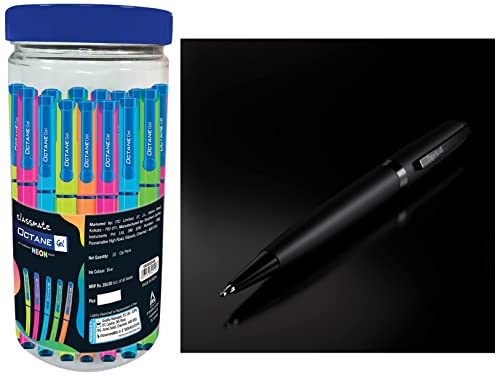 Image of Classmate Octane Neon- 25 Blue Gel Pens & Paperkraft Chopin- Blue Ball Pen (Pack of 1)