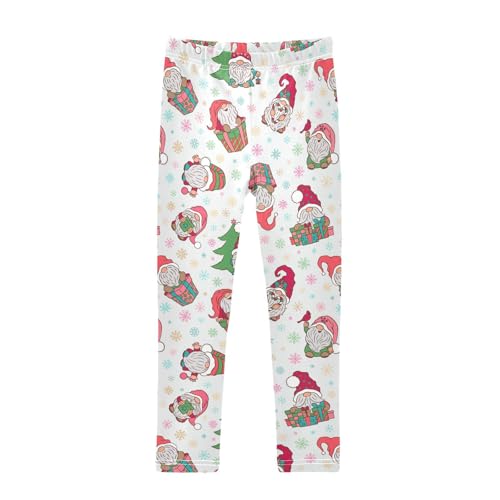 Girls Basic Leggings Baby Girls Pants Christmas Gnomes Soft Footless Stretchy Tights Pants 4-10Y