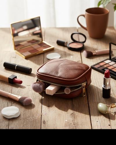 Image of Multipurepose Small Leatherette Coin Pouch Combo for Men & Women - Premium Zip Closure Mini Wallet for Coins, Keys & Earphones (Pack of 2) (Black /Tan)