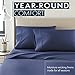 HC COLLECTION Bed Sheets Set King with 2 Pillowcases, Hotel Luxury Platinum 1800 Series Brushed Microfiber Sheet w/Deep Pocket, Ultra Soft Lightweight 4 Pcs Linen Bedding for Hot Sleepers, Navy
