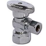 EZ-Fluid Fridge Icemaker Angle Stop 1/2-in FIP Female Iron Pipe Threaded x 1/4-in OD Comp 1/4-Turn...