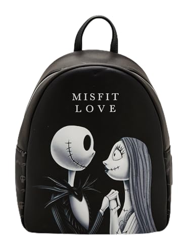Loungefly The Nightmare Before Christmas Jack & Sally Misfit Love Mini Backpack BLACK NONE