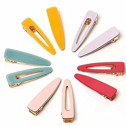 10 Pcs Acrylic Resin Hair Barrettes Fashion Geometric Duckbill Clips, Alligator Hair Clips, One-Word Clips, Side Hair Clips, for Girl and Ladies Hair Accessories