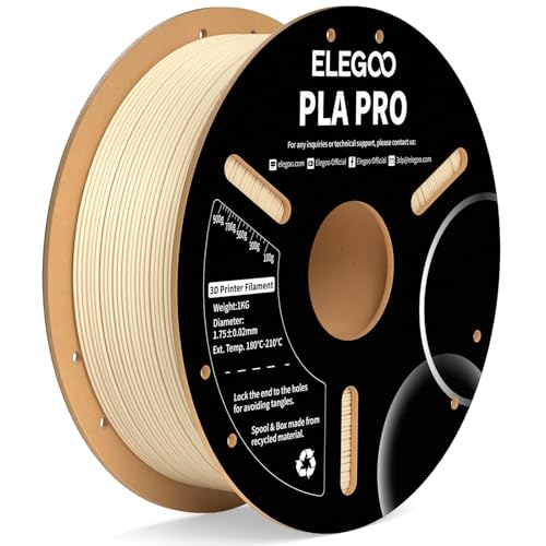 Image of ELEGOO PLA PRO Filament 1.75mm Beige 1KG, 250mm /s Printing Speed Improved Rigidity 3D Printer Filament Dimensional Accuracy + /- 0.02mm, 1kg Spool (2.2lbs)