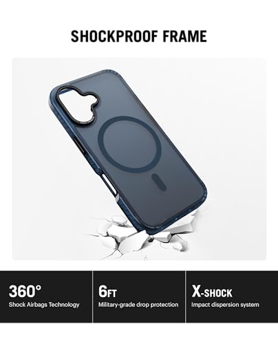 Image of DailyObjects Polycarbonate Nimbus Magnetic Protective Case Cover Compatible with iPhone 16 Plus |Camera & Body Protection | Scratch Resistant|Precise Cutouts & Modern Design|Wireless Charging Blue
