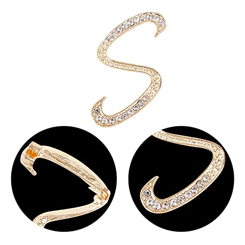 Image of Letter Brooch Pins, Alloy Lapel Pin Gold and Silver for Women, Girls, Men