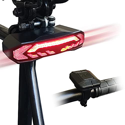 Yakalla Smart Bike Tail Light with Turn Signals and Brake Light,USB Rechargeable Safety Warning Bicycle Light,Anti-Theft Bike Alarm