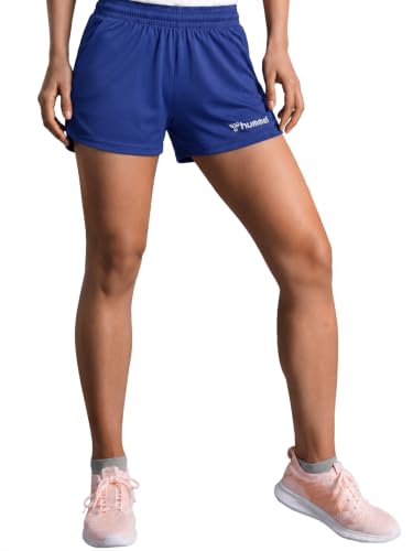 Image of hummel Evy Solid Regular fit Polyester Shorts for Women Comfortable Breathable Fabric Stretchable for Everyday Use Ideal for Yoga Training Gym Running or Performance