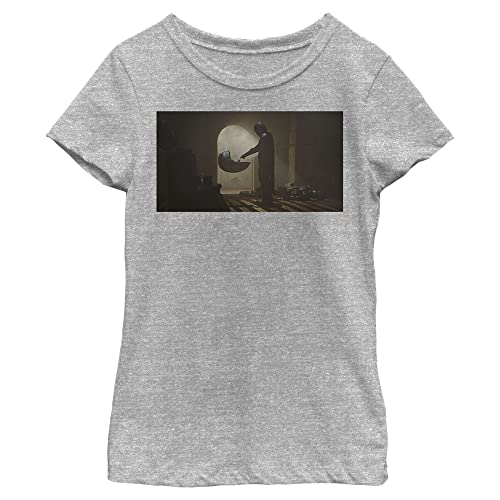 T-shirt Star Wars Mandalorian fille gris chiné taille S manches courtes