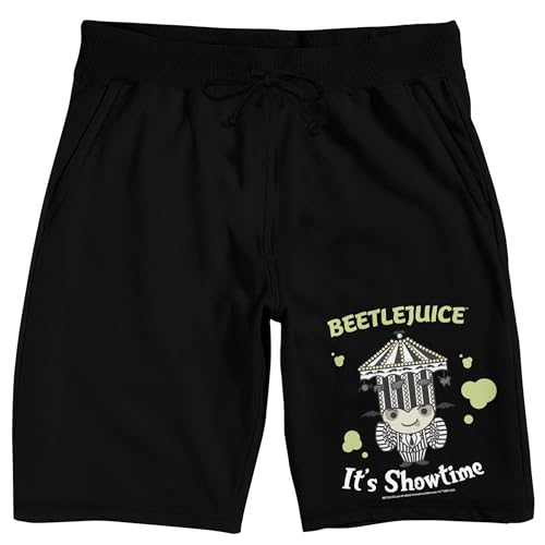 Bioworld Beetlejuice It's Showtime Men's Black Sleep Pajama Shorts