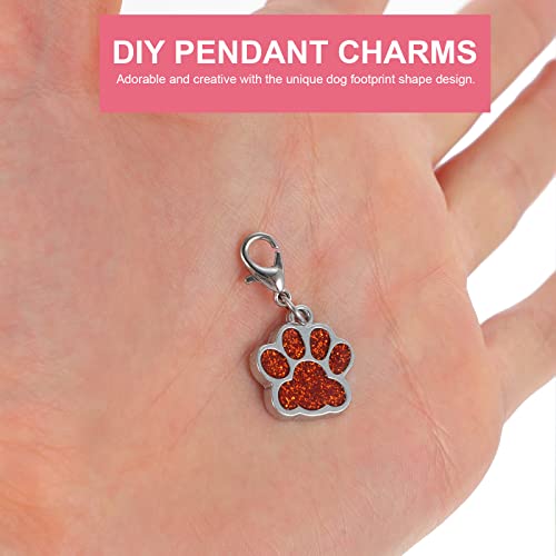 Milisten 10 Stück Katze Hund Pfote Emaille Charms Anhänger mit Karabiner Schlüsselkette Glitzer Schmuck Erkenntnisse für DIY Schmuck Herstellung Halskette Armband