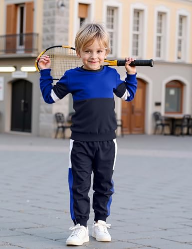 Image of Toddler Boy Clothes Long Sleeve Hoodie Sweatsuits Tops and Pants 2Pcs Boys Fall Winter Outfits Set