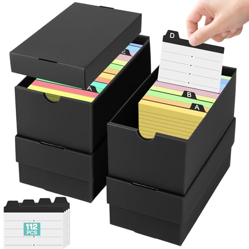 Boîtes à fiches A7 avec intercalaires pour notes d'apprentissage