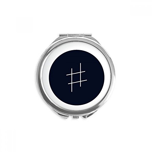 Miroir rond noir musique blanche de maquillage de poche portable