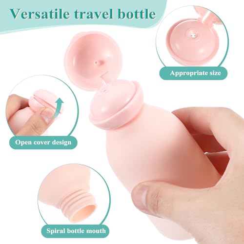 Image of Healeved Travel Bottles 4-Pack Refillable Plastic Toiletry Bottles 3.93 in Squeeze Containers for Shampoo Lotion Conditioner Portable Travel Size Containers for Trips and Vacation