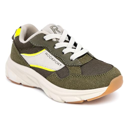 Rockport Kids Boys Bungee Sneakers – Slip-On Running Shoes with Cushioned Sole, Breathable Mesh & Durable Grip (Toddler/Little Kid Sizes)