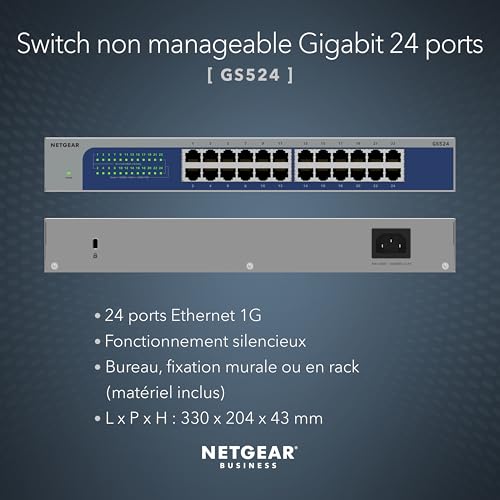 NETGEAR GS524 300EUS commutateur réseau Non géré Gigabit Ethernet 101001000 Neuf - vue 5