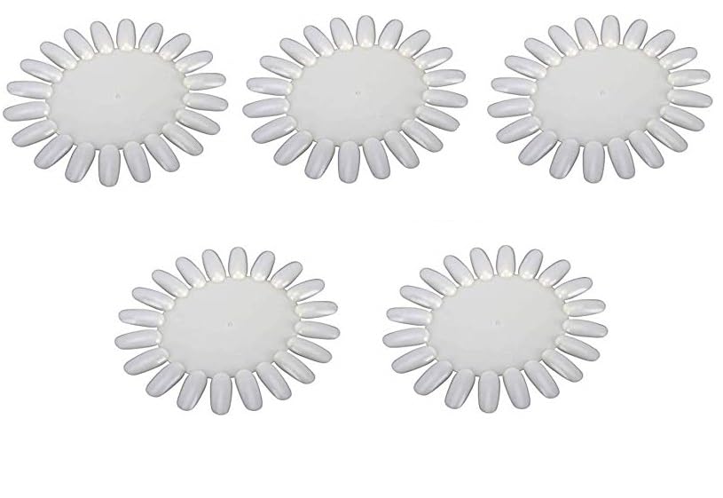 Mclear 5 Palettes 100 Nail Tips Display Board for Nail Art Design Pattern Practice and Swatch Nail Polish Colors 100 Tips 5 Palette - (Pack of 5)-image-12