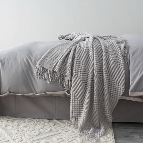 Couverture de sieste gris clair plaid chaud lit canapé
