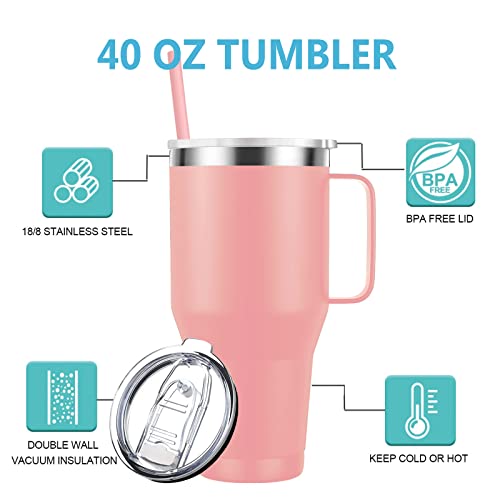 40Oz Coffee Mug Tumbler With Handle.insulated Travel Mug With Lid And Straw.stainless Steel Double Wall Vacuum Leak Proof Coffee Cup Tumbler.keeps Drinks Cold Or Hot. #TOP1