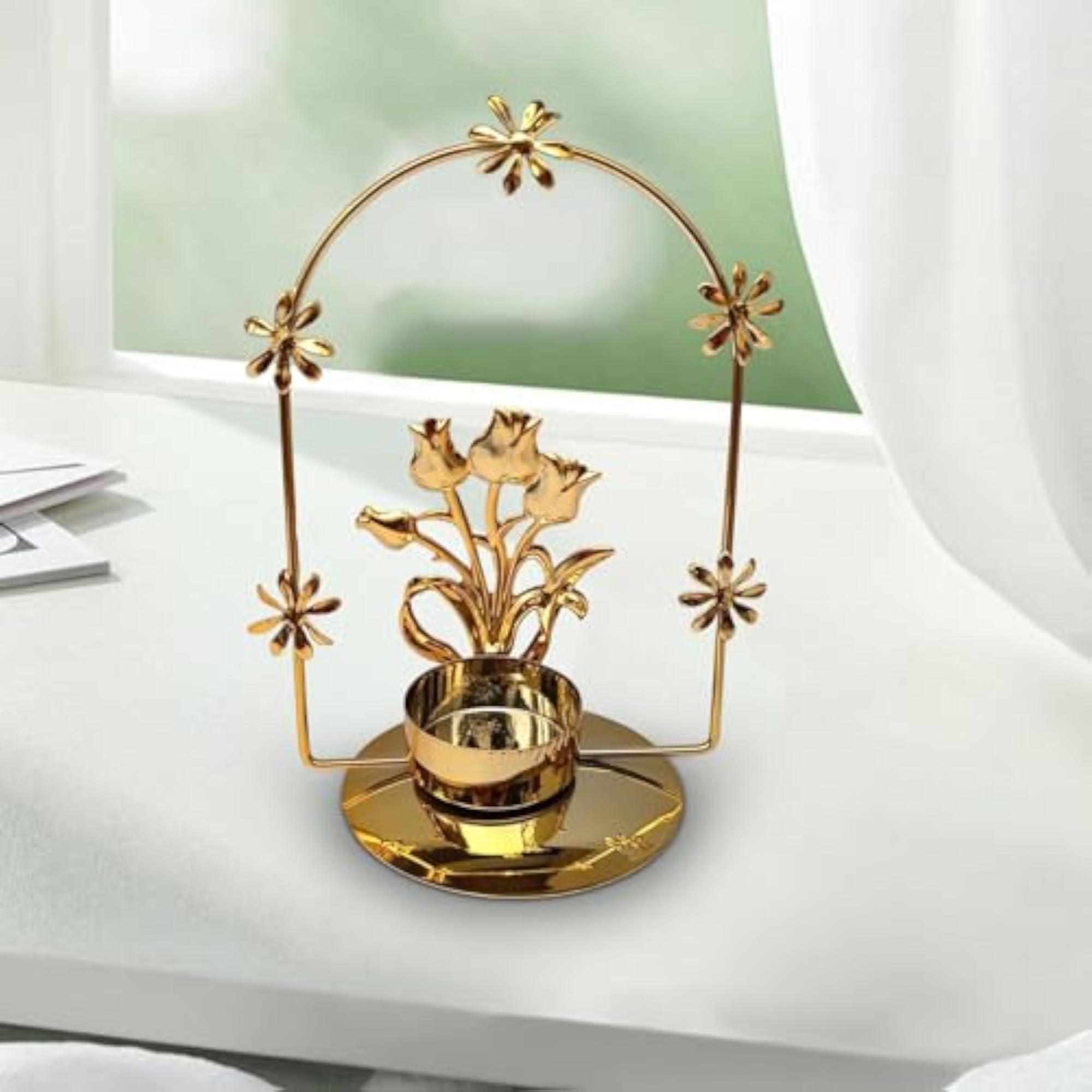 Single Head Metal Candlestick for Dining Room
