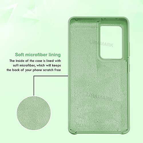 Image of LIRAMARK Liquid Silicone Soft Back Cover Case for Samsung Galaxy S21 Ultra (Mint Green)
