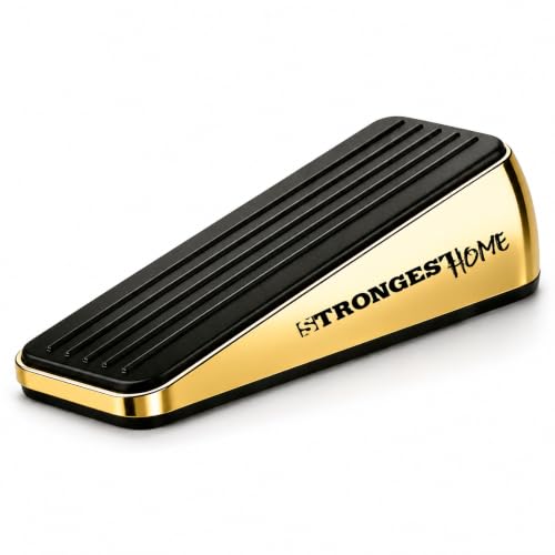 Image of STRONGEST HOME Door Stoppers for Bottom of Door - Heavy Duty Metal Rubber Stopper, Non-Slip Door Stop for Heavy Doors Gold 1 PC