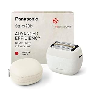 Panasonic ES-PV6B-W803 Series 900s Premium Kompakt-Rasierer, Nass- und Trockenrasierer mit 5 Klingen für Männer, reaktionsschneller Bartsensor, USB-C, Premium Case, NAGORI® Marmorweiß