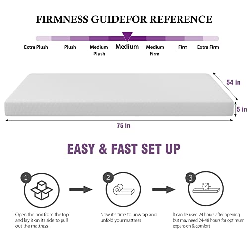 Paylesshere 5 Inch Full Gel Memory Foam Mattress/Certipur-Us Certified/Bed-In-A-Box/Cool Sleep & Comfy Support #TOP1