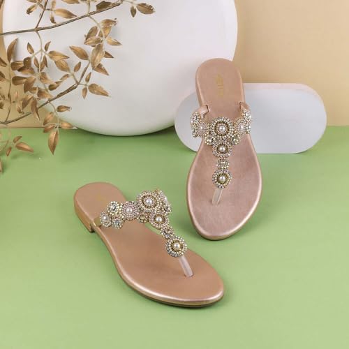 Image of Metro Women's Faux Leather Embellished Comfy Slippers