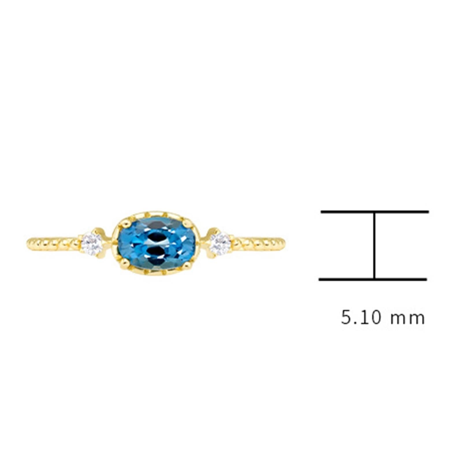 Anillo de compromiso de oro Au 375/585/750, ovalado, topacio elegante, filigrana
