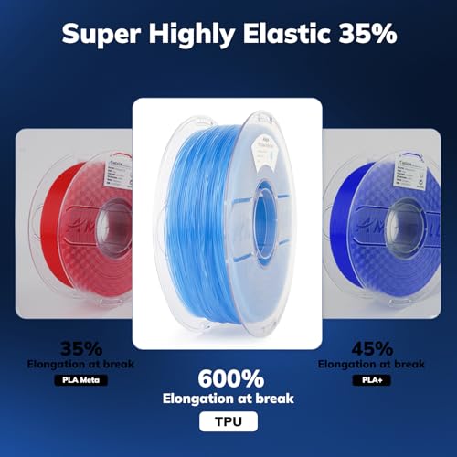 Image of AMOLEN 95A TPU 3D Printer Filament, 1.75mm Glow in The Dark Blue, Soft TPU Flexible 3D Printing Filament, Best with UV Lamps, 1kg Spool, Dimensional Accuracy + /- 0.02 mm, Fit Most 3D Printers