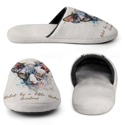 Sphynx Cat Print Women's Slipper Non Slip Comfortable Winter Warm Home House Shoes3