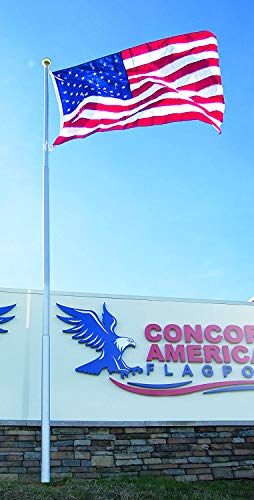 Concord American Flagpole Telescoping Flag Pole Kit - Full Setup, Comes With Everything Residential & Commercial, Elite House Flags For Outside Yards (Anodized Clear, 20 Feet) #TOP2